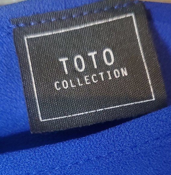 💚5/$25 Toto Collection Royal Blue Sleeveless Keyhols Blouse Top Size XL - Picture 5 of 6
